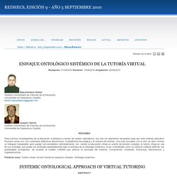 ENFOQUE ONTOLÓGICO SISTÉMICO DE LA TUTORÍA VIRTUAL
