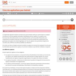 OpenClassrooms - Les capteurs