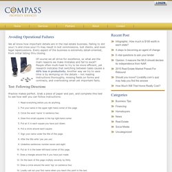 Avoiding Operational Failures - Real Estate Business TipsCompass Property Services
