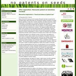 After opposition: Monsanto patent on tomatoes revoked