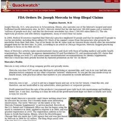 FDA Orders Dr. Joseph Mercola to Stop Illegal Claims