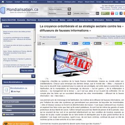 La croyance ordolibérale et sa stratégie sectaire contre les « diffuseurs de fausses informations »