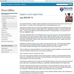 New study finds significant differences between organic and non-organic food - Press Office