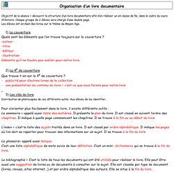 Organisation d’un livre documentaire