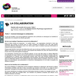 La collaboration - SPB Psychologie organisationnelle - Voir plus loin