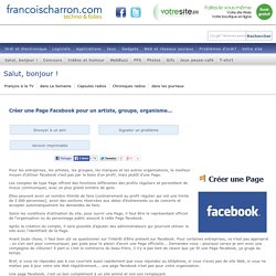 Créer une Page Facebook pour un artiste, groupe, organisme...