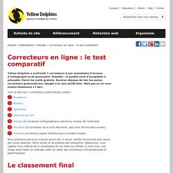 Correcteurs orthographiques et grammaticaux en ligne : test comparatif