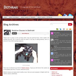 » other conlangs Dothraki