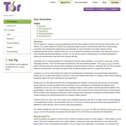 The Tor network: improving privacy & security on the Internet