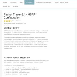 Packet Tracer 6.1 - HSRP Configuration