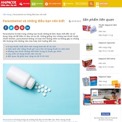 Paracetamol và những lưu ý khi sử dụng - Hapacol