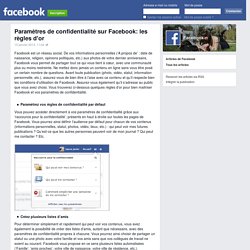 Paramètres de confidentialité sur Facebook: les règles d'or