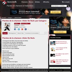Paroles de Calogero : Voler De Nuit