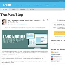 The Panda Patent: Brand Mentions Are the Future of Link Building
