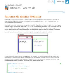 Patrones de diseño: Mediator