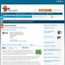 Des activités pédagogiques en phonologie