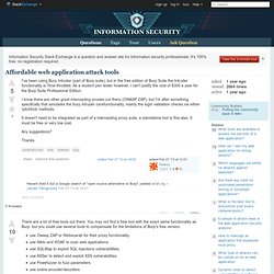 penetration test - Affordable web application attack tools