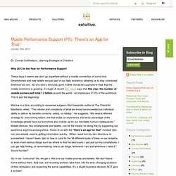 Mobile Performance Support (PS): There's an App for That!
