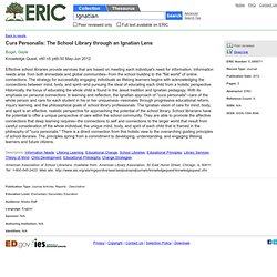 Cura Personalis: The School Library through an Ignatian Lens, Knowledge Quest, 2012