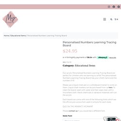 Personalised Numbers Learning Tracing Board