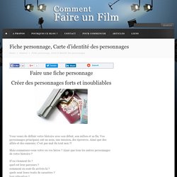 fiche personnage, carte d'identité des personnages