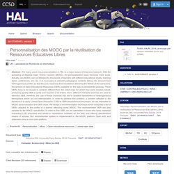Personnalisation des MOOC par la réutilisation de Ressources Éducatives Libres