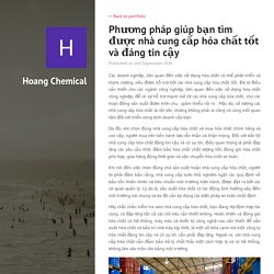 Phương pháp giúp bạn tìm được nhà cung cấp hóa chất tốt và đáng tin cậy