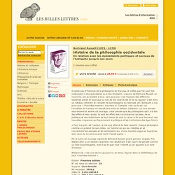 Histoire de la philosophie occidentale, En relation avec les événements politiques et sociaux de l'Antiquité jusqu'à nos