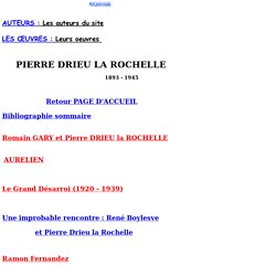 PIERRE DRIEU LA ROCHELLE