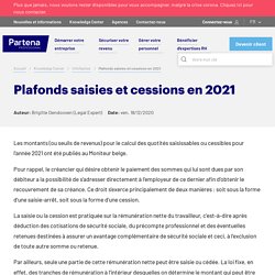 Plafonds saisies et cessions en 2021