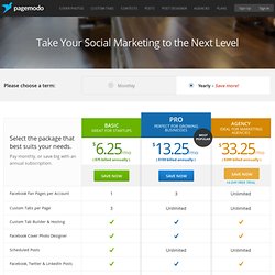 Plans and Pricing – Pagemodo