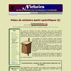 Plans de nichoirs multi-spécifiques