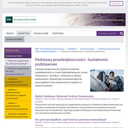 Podstawy przedsiębiorczości - kształcenie podstawowe - NBP - Portal Edukacji Ekonomicznej