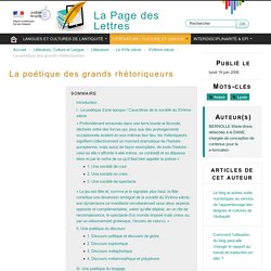 La poétique des grands rhétoriqueurs