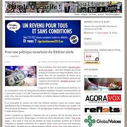 Pour une politique monétaire du XXième siècle