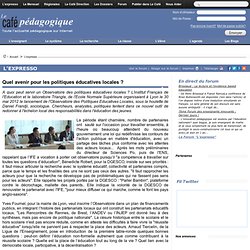 Quel avenir pour les politiques éducatives locales ?
