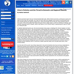 China's Pollution and the Threat to Domestic and Regional Stability