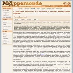 La population indienne en 2011: anciennes et nouvelles différenciations spatiales