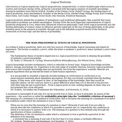 Logical Positivism (Internet Encyclopedia of Philosophy)