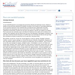 Pour une société humaine