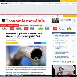 Pourquoi le pétrole a atteint son niveau le plus bas depuis 2004