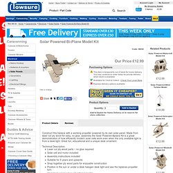 Solar Powered Bi-Plane Model Kit Solar Panels Electrical Caravanning