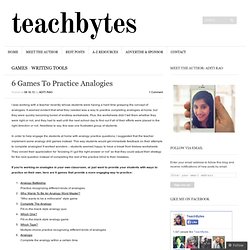 6 Games To Practice Analogies
