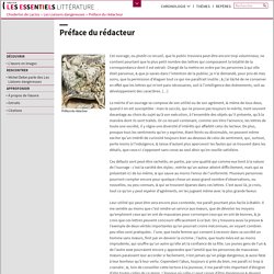 Préface du rédacteur