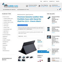 Premium Genuine Leather Slim Portfolio Case with Stand for iPad Pro 12.9 - Classic Black