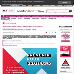 Prémunir les esprits contre la radicalisation : investir l'école