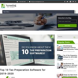 Top 10 Tax Preparation Software for 2019-2020