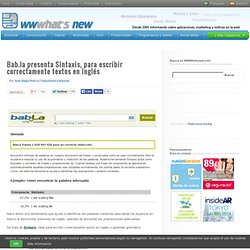 Bab.la presenta Sintaxis, para escribir correctamente textos en Inglés