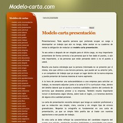 Modelo carta de presentación - Trabajos,servicios y CV a empresas.