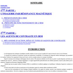 Présentation de l' IRM : principe et fonctionnement de l'IRM sur chimie sup